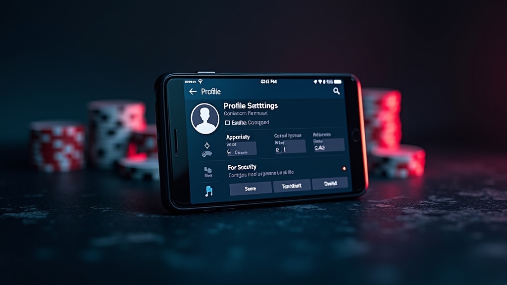 Smartphone mit Profil- und Sicherheitseinstellungen in der App