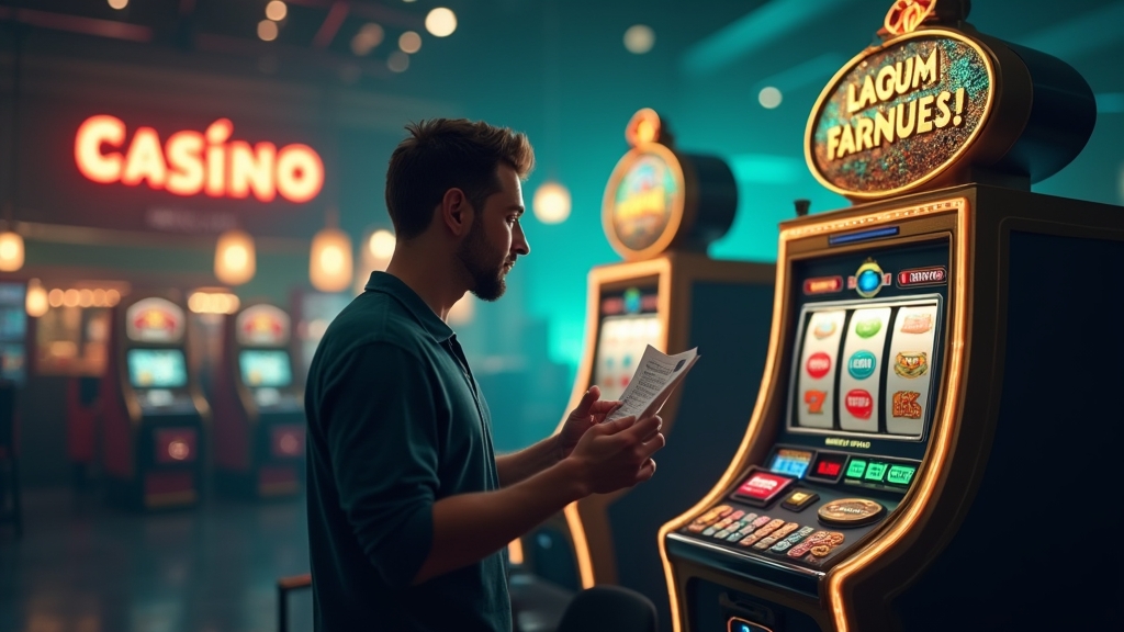 Freispiele und Willkommensbonus an einem leuchtenden Spielautomaten